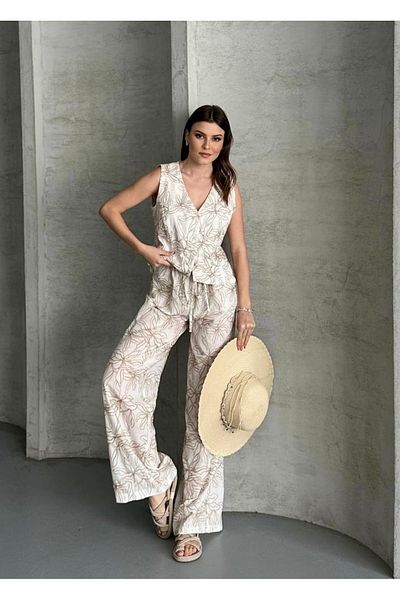 HandCo Embroidered Special Design Vest Trousers Double Set