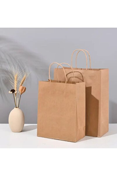 OZN AKSESUAR 12 Adet kese kağıdı kulplu parti çantası,hediye torbası, doğum günü, düğün bebek partisi vb 42x31x12