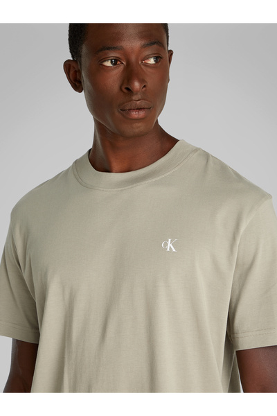 Calvin Klein Men Gray Painted Short Sleeve T-Shirt
