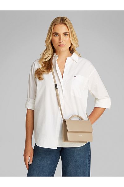 Calvin Klein Beige Linn Top Handle C Crossover Bag