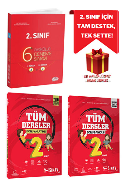 Sınav Yayınları 2. Sınıf Seti: 6 Fasiküllü Deneme Sınavı + Tüm Dersler Konu A...