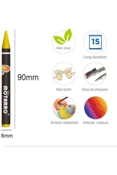 MOTARRO Wax Crayons Classic Colors for Kids, School Crayons