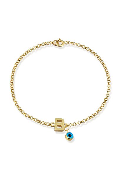 Altınkesesi 14 Ayar Altın Göz Sallantılı Harf Bileklik(B)