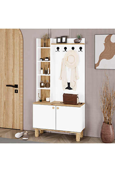 Kalender Dekor Evin-1 Bohem Ayaklı Ayakkabılık Portmanto Vestiyer