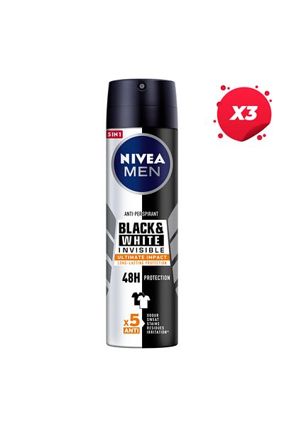 NIVEA X3 - NIVEA ANTIPERSPIRANT DEO 150ML MEN BW ULTIMATE IMPACT