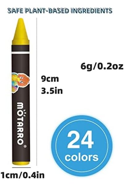 MOTARRO Wax Crayons Classic Colors for Kids, School Crayons, Assorted Colors