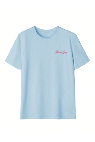 MOONBULL Women's Simple Joy Pink Flower Back Printed Oversize T-Shirt