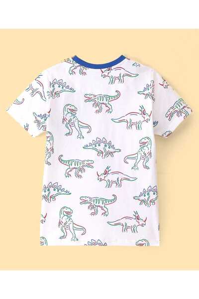 Pine kids Pine Kids T-Shirt and Shorts Set with Dino Print - White
