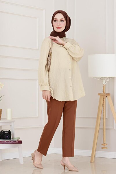 Sevitli تونيك هلال بيج - نمط هلال بتفاصيل حجرية