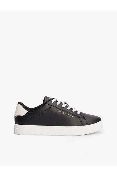 Tommy Hilfiger Women's Essential Metallic Leather Court Shoes - Black