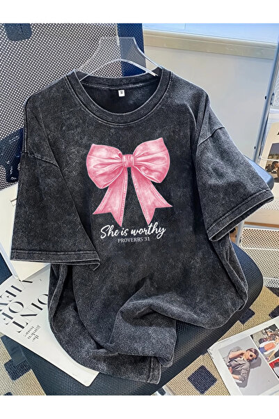 bellanova Γυναικείο μοτίβο casual κοντομάνικο μπλουζάκι με στρογγυλή λαιμόκοψ...