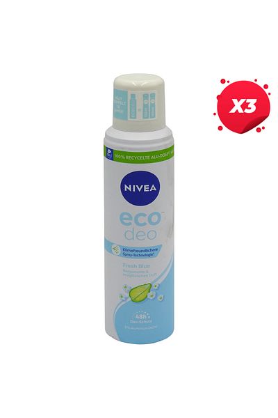 NIVEA X3 - NIVEA ANTIPERSPIRANT DEO 125ML WOMEN ECO FRESH BLUE