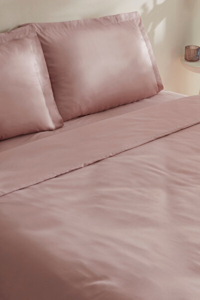 Karaca Home Jemma 120 Thread 100% Cotton Satin Double Duvet Cover Set Powder