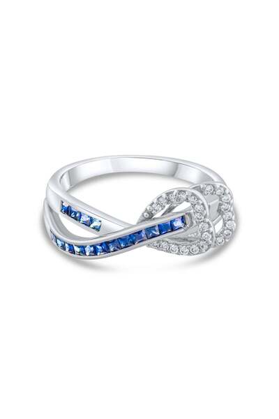 Lial Diamond 0.61 Karat Pırlanta Safir Yüzük, Gerçek Pırlanta, Sertifikalı Mü...
