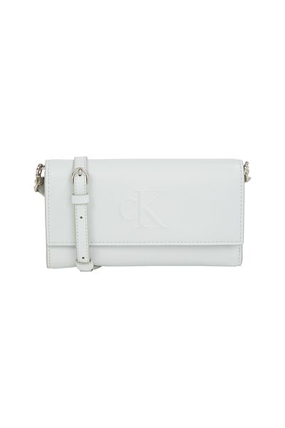 Calvin Klein Women Sky Gray Sculpted Long Fold Wallet