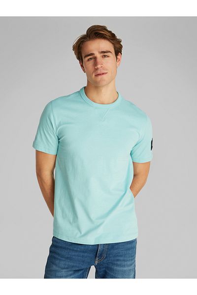 Calvin Klein Men Blue Badge Regular Short Sleeve T-Shirt