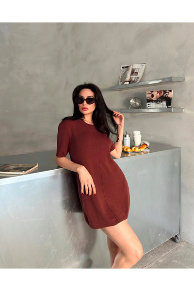 novalook فستان قصير ناعم بخيط بارد