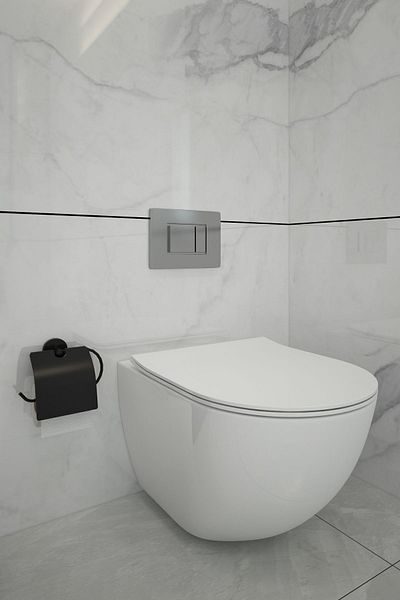 Alper Banyo Μαύρο ματ κάλυμμα Κρεμάστρα χαρτιού υγείας Wc θήκη για ρολό τουαλέτας - Είτε επικόλληση είτε τοποθέτηση
