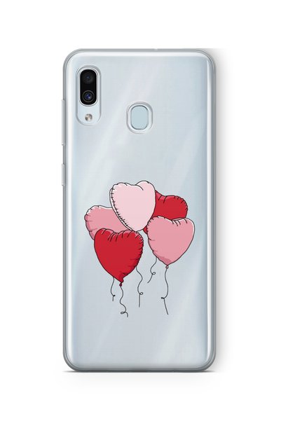 Multitronic حافظة شفافة مطبوعة بتصميم بالون القلب متوافقة مع هاتف Samsung Gal...