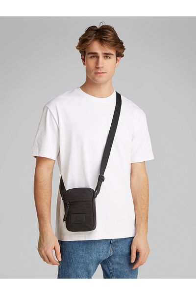 Calvin Klein Black Metro Nylon Reporter Crossover Bag