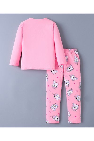 SAPS SAPS Unicorn Printed Pajama Set - Pink