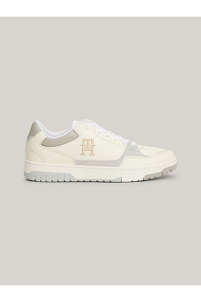 Tommy Hilfiger Men's Logo Regular Fit Lace-up Casual Beige Sneakers FM0FM04968-AEF