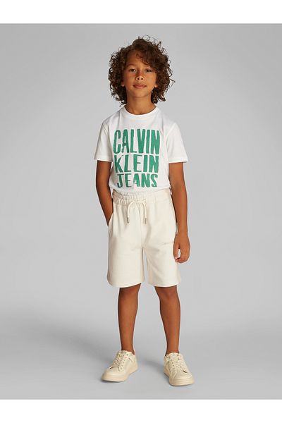 Calvin Klein Calvin Klein Boys Gray Color Block Relaxed Shorts