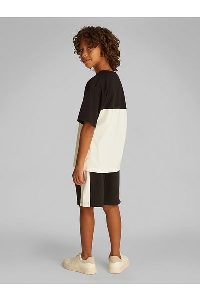 Calvin Klein Boys Black Color Block Short Sleeve T-Shirt