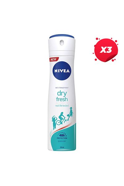 NIVEA X3 - NIVEA ANTIPERSPIRANT DEO 150ML DRY FRESH