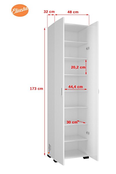 Modilayn Sekiz Raflı Cokamaclı Dolap Mutfak Dolabı Banyo Dolabı Ofis Dolabı