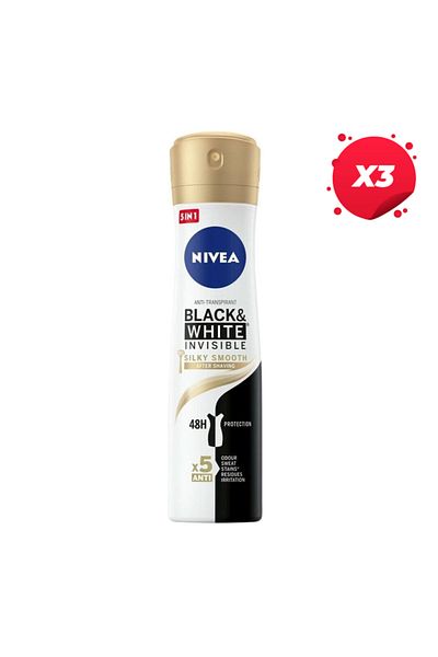 NIVEA X3 - NIVEA ANTIPERSPIRANT DEO 150ML INVISIBLE BLACK/WHITE SILKY SMOOTH