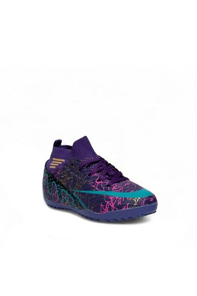 LALİGA Purple & Turquoise High Top Lace up Carpet Shoes