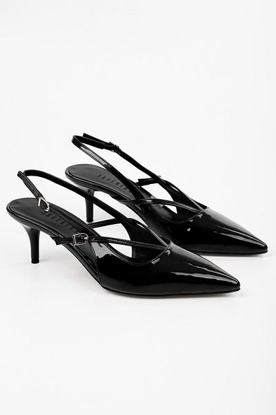 Shoeberry Women's Eilish Black Patent Leather Stiletto