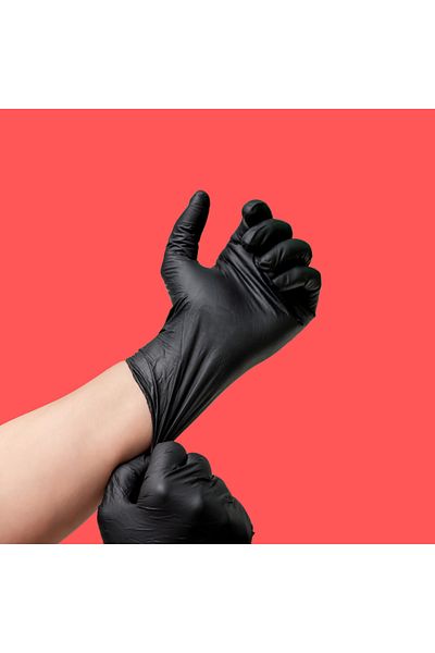 ماركة غير محددة Black Vinyl Disposable Powder Free Medical Gloves for Medical, Household, and Personal Uses 70 Count