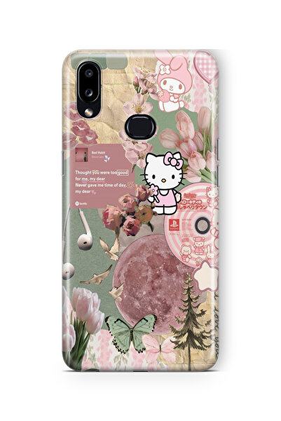 Multitronic Samsung Galaxy A10s Uyumlu Hello Kitty Kolaj Tasarım Baskılı Şeff...