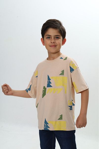 Toontoy Boy's Colorful Graphic Printed T-Shirt