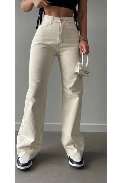 jsshop collection New Star's Women's High-Rise Wide Leg (Wide Leg) Palazzo Jeans Pants