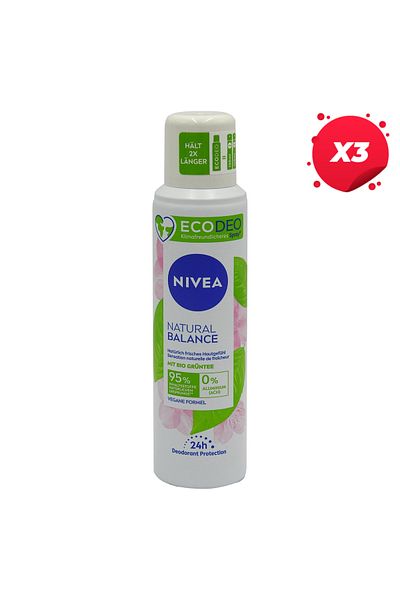 NIVEA X3 - NIVEA ANTIPERSPIRANT DEO 125ML WOMEN ECO NATURAL BALANCE