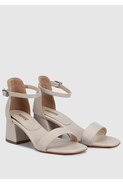 Provoq Women's Ecru Heeled Sandals