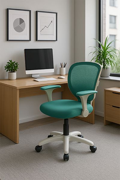 TrentonGCC Ergonomic Mesh Office Chair with Sleek White Accents - 2 SET