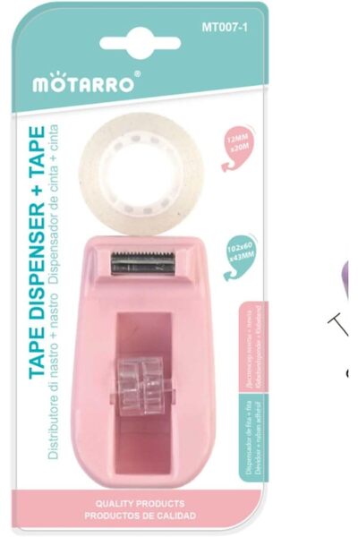 MOTARRO موزع شريط لاصق، موزع سطح مكتب عالي التحمل للاستخدام في المكتب والمدرس...