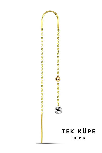 Altınkesesi 14 Ayar Altın Dorika Toplu Zincir Küpe Tekli