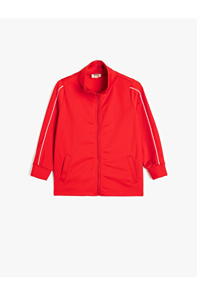 Koton Langärmliges Oversize-Sweatshirt mit Stehkragen und Reißverschluss