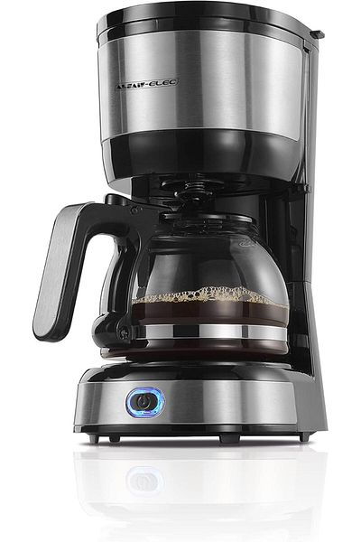 ALSAIF Drip Coffee Maker 0.6L 750W by Al Saif, Black, Stainless Steel & Glass
