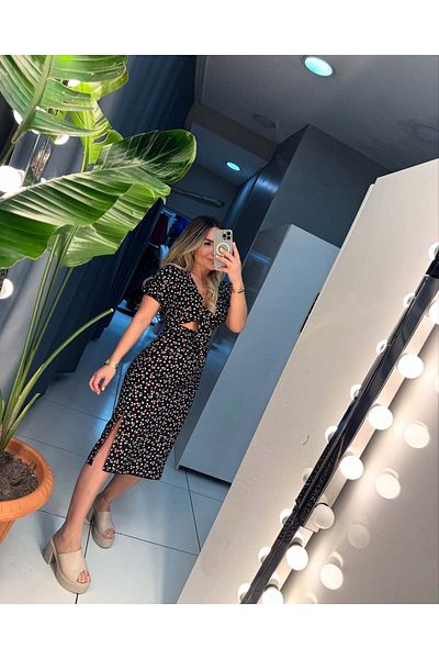OlaLady Γυναικείο φόρεμα με κομμένο στήθος από βαμβακερή βισκόζη