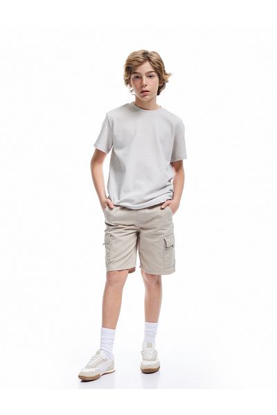 Koton Cargo Shorts with Tie Waist and Side Pockets