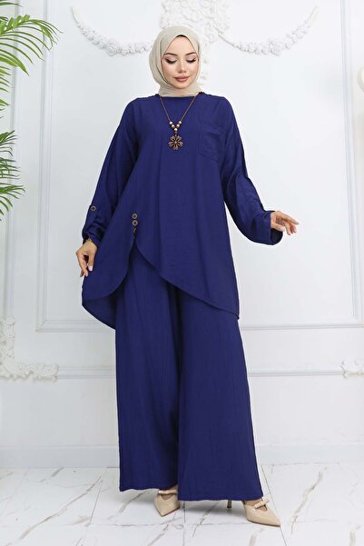 benguen Синій 4782 подвійний комплект з деталізованим коміром