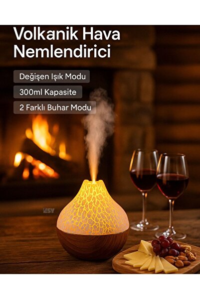 Store Yanardağ Hava Nemlendirici Buhar Makinesi Renk Değiştirme Modu