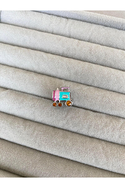 kubotique Paslanmaz Çelik Taşlı Tren Charm 1 Adet