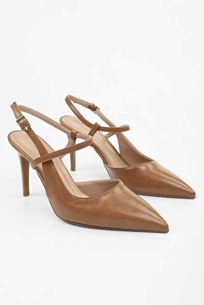Shoeberry Women's Harry Caramel Skin Stiletto